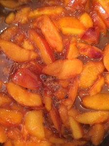 brown sugar, butter, pinch of salt and sliced nectarines... yum!